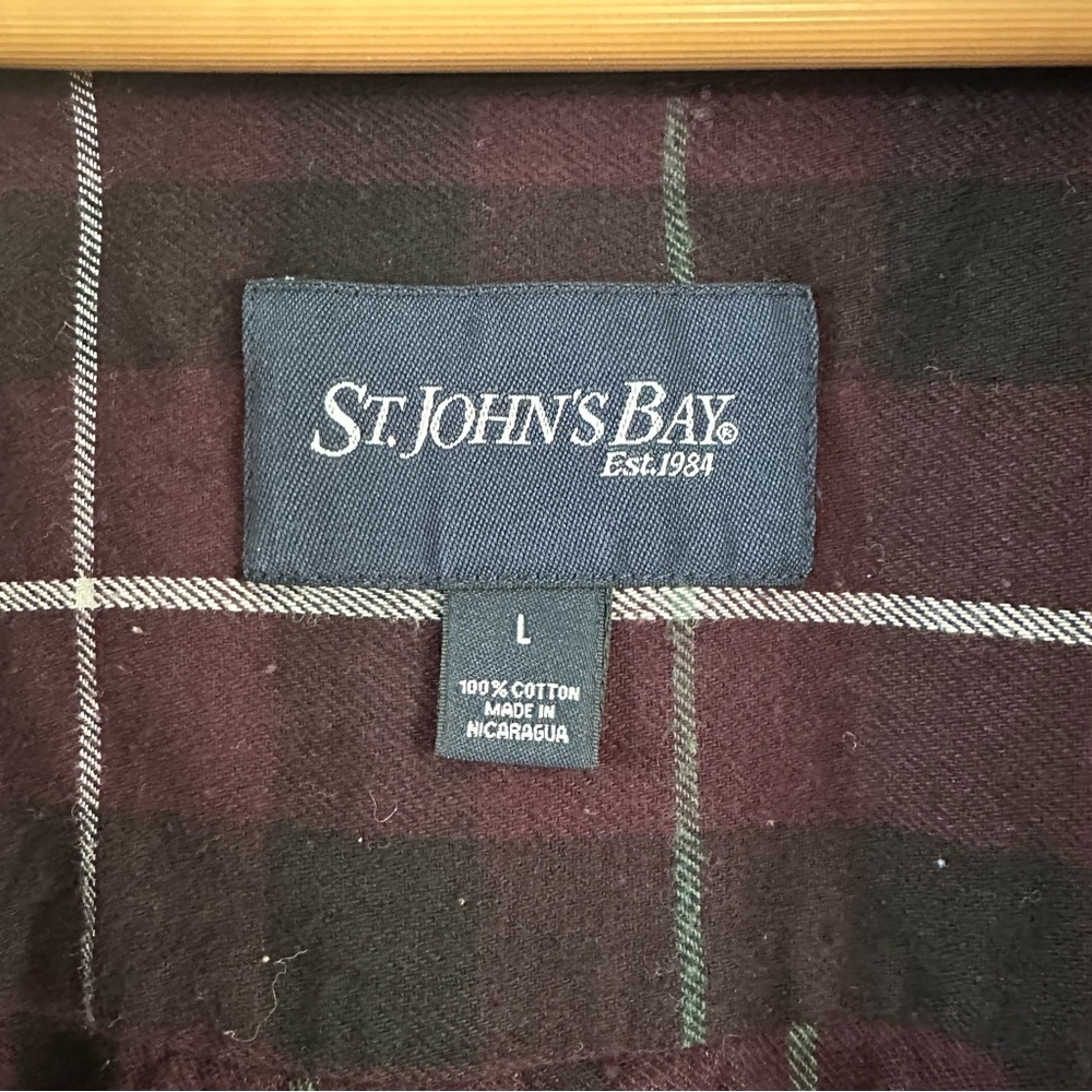 St. John's Bay Men's Plaid Shirt - dark purple and black - Picture 2 of 6